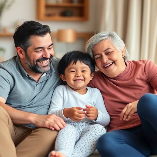 Una famiglia felice che trascorre del tempo insieme.